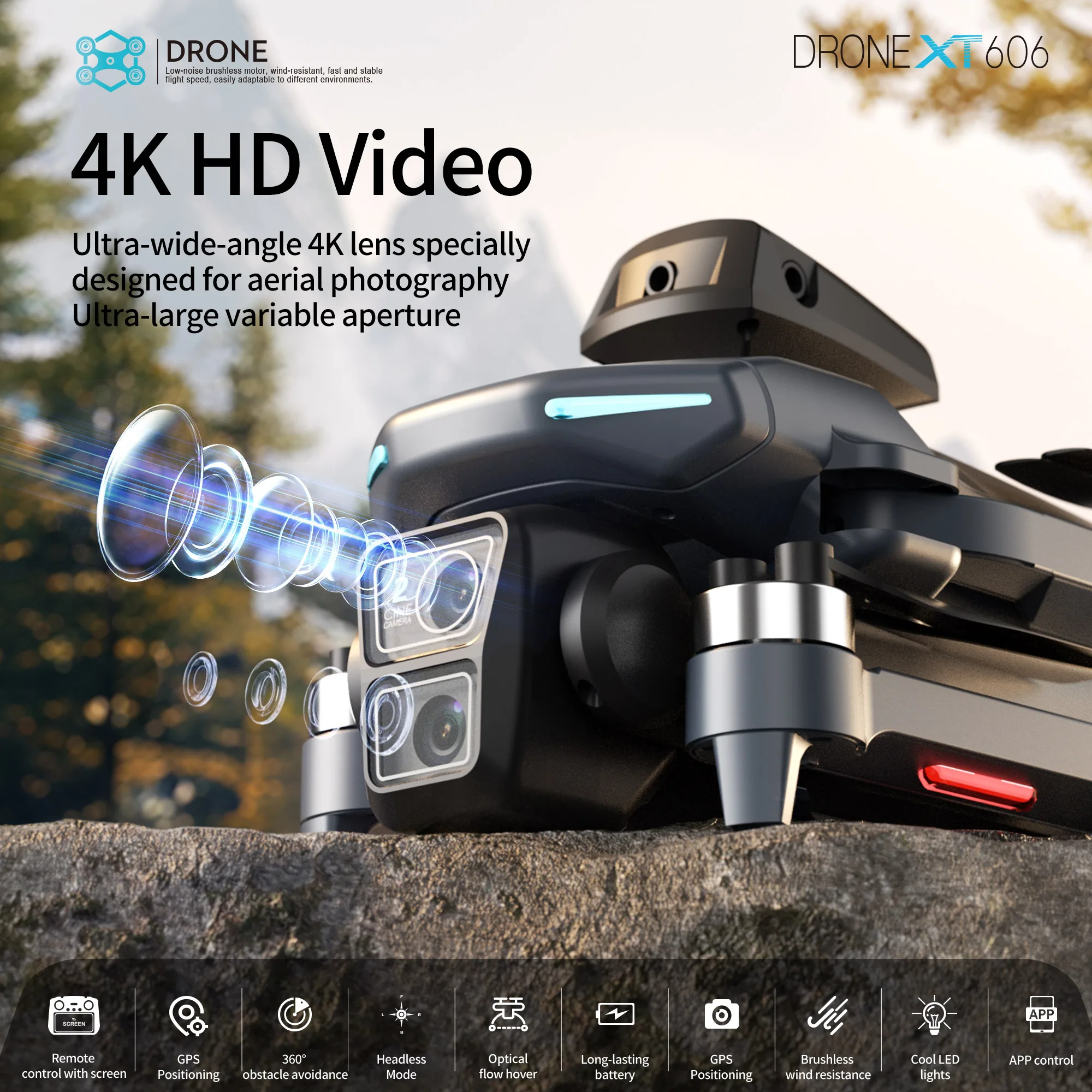 オリジナルXT606ドローン プロフェッショナル 8K HD - Drone Kit Professional のレビューと価格