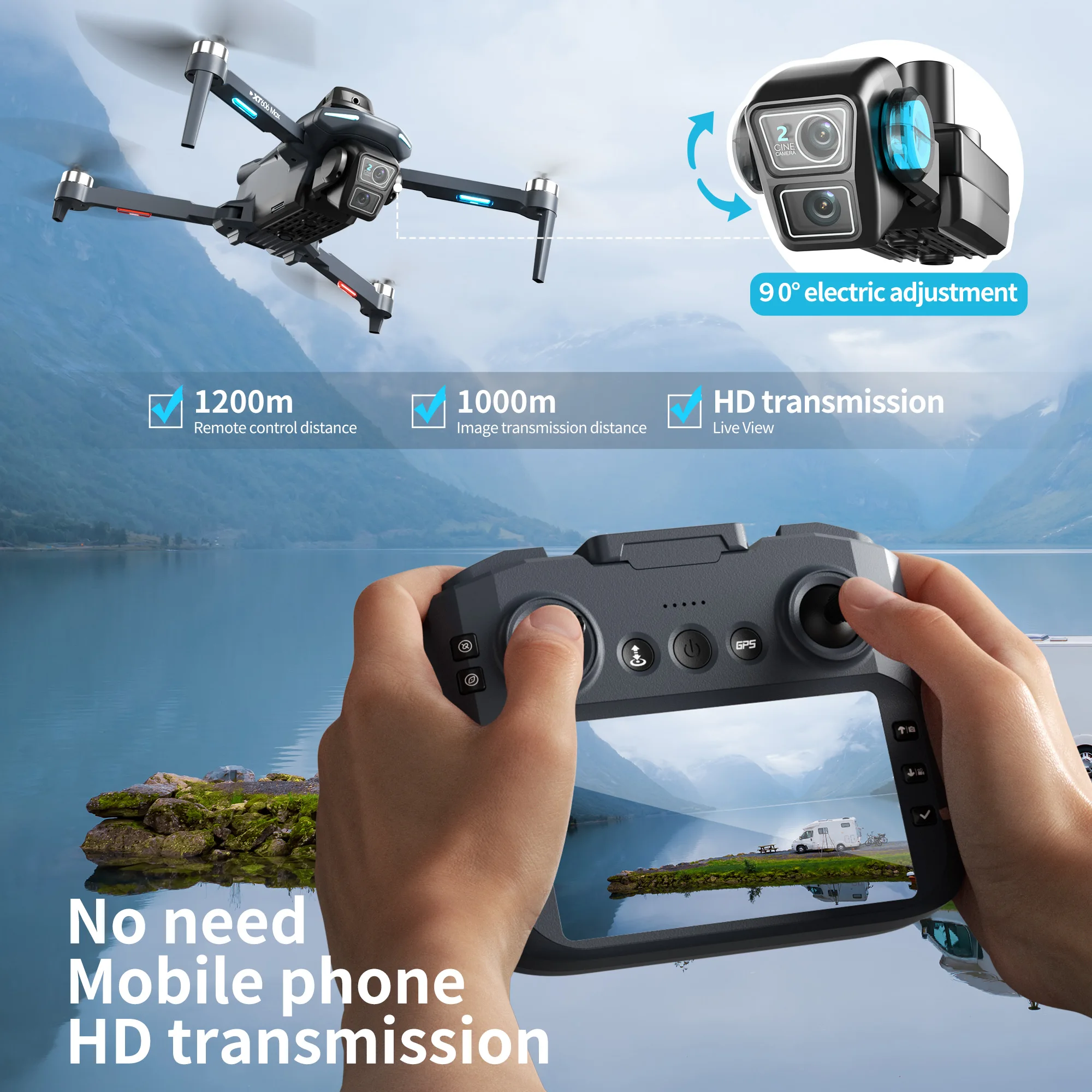 オリジナルXT606ドローン プロフェッショナル 8K HD - Drone Kit Professional のレビューと価格