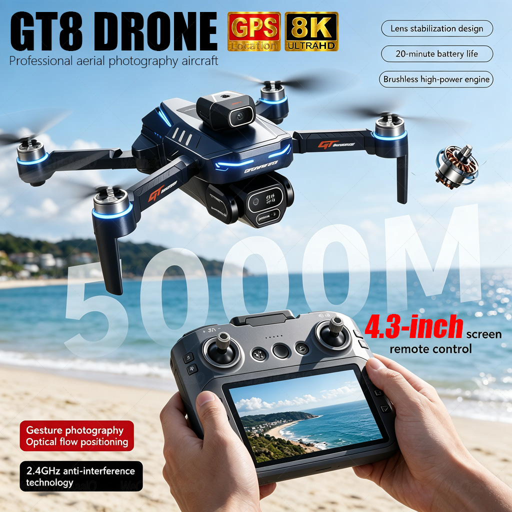 NEW GT8 HD RCドローン 4Kプロフェッショナルデ - Drone Kit Professional のレビューと価格